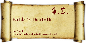 Halák Dominik névjegykártya